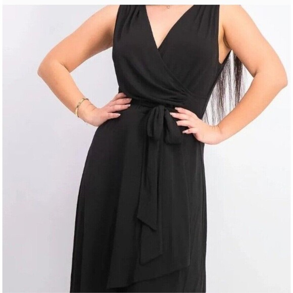 41 Hawthorn Dresses & Skirts - NWT 41 Hawthorn Black Leopard Print Tristana Knit Faux Wrap Dress Small D16